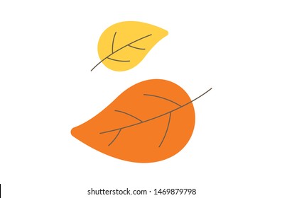 Colored leaves flat icons. Symbol, logo illustration. Pixel perfect. modern design, vector