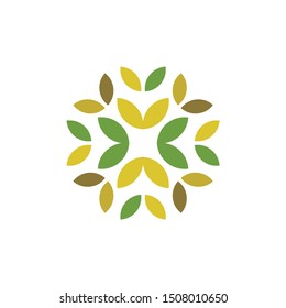 colored leaves for logo or icon on white background 