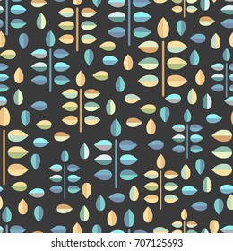 colored leaves and trees. seamless pattern