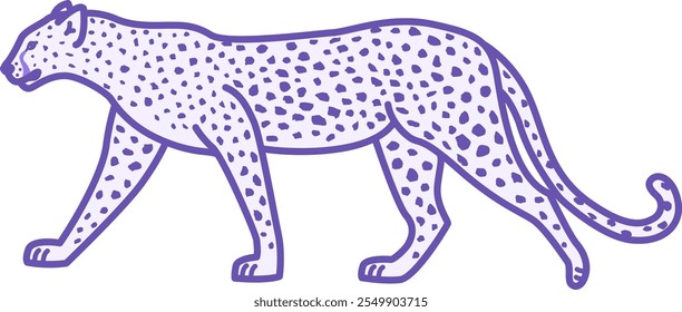 Icono de leopardo coloreado. Ilustración vectorial. Mamífero depredador, leopardo, gato salvaje. Símbolo de ferocidad y valentía. Concepto animal