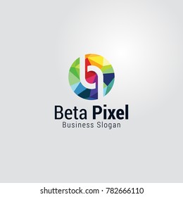 Colored letter b & p logo