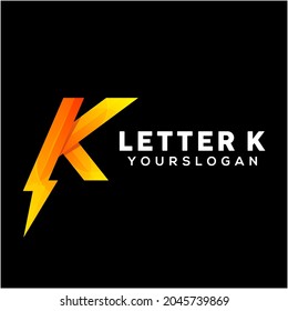 Vector de diseño del logotipo de letra k coloreado
