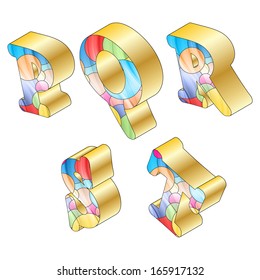 colored letters of the alphabet