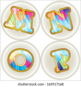 colored letters of the alphabet