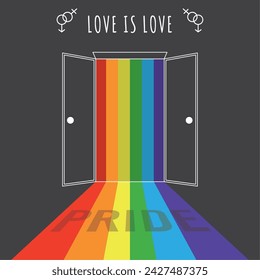 Colored lgbt pride poster Vector illustration