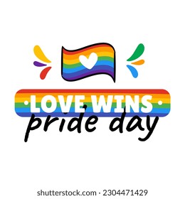 Colored LGBTQIA+ pride day banner symbol