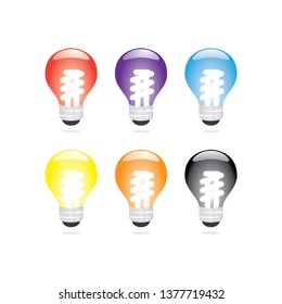 colored Light Bulb can be used as icon or graphic