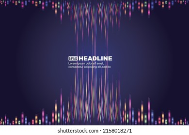 Colored light lines extending towards each other with internet speed sense vector background