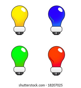 Colored lightbulb illustration