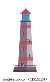 colored lighthouse design over white