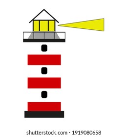 colored lighthouse on white background vector illustration