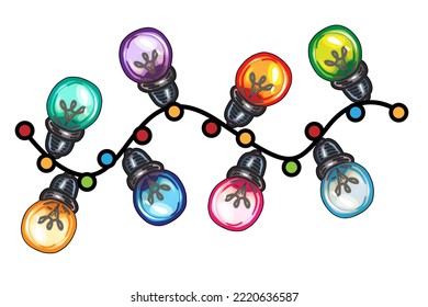 Ilustración vectorial de luces coloreadas sobre fondo blanco