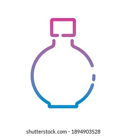 Colored line art icon of perfumed bottle. 