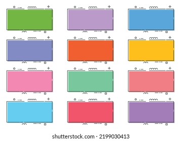 Colored line banner in flat style vector illustration. Set of promotional abstract banner. Template for advertisimng text