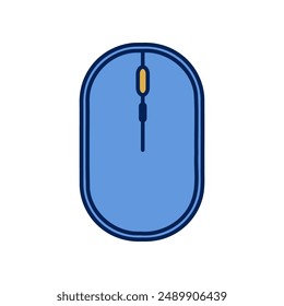 Icono de Vector de ratón de ordenador de diseño de línea de colores.