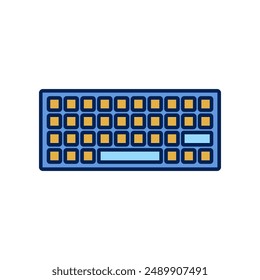 Colored line design keyboard vector icon.