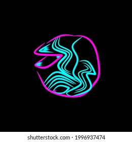 colored line design on black background