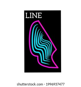 colored line design on black background