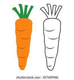 Colored and line icon carrot
