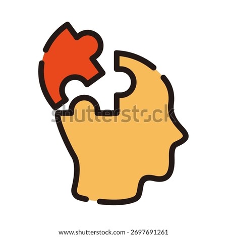 The colored line icon represents mental health. This icon represents memory and thinking decline, or dementia.