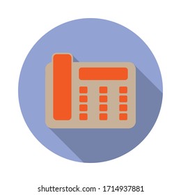 icono de la sombra larga del teléfono de línea coloreada. Simple vector de color de iconos web para ui y ux, sitio web o aplicación móvil