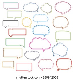 Colored line speech bubbles collection, vector eps10 illustration