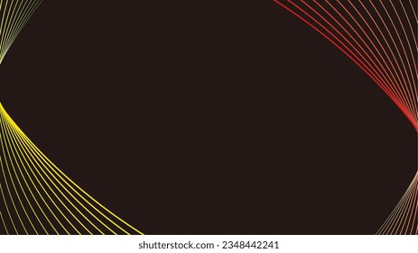 Colored line wave frame and black background  illustration.