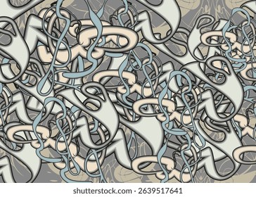 Colored linear camouflage backdrop for covers or fabrics. Chaotic motifs for textiles, scrapbooking, tiles, fashion trends, dynamic posters, wallpapers, business concepts, interior solutions, etc. 