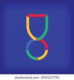 Diseño de icono de medallas lineales de colores. Transiciones de línea de color con diseño educativo tutorial único.