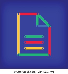 Design de ícone de página linear colorido. Transições de linha de cores com design educacional tutorial exclusivo.