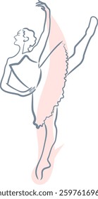 Colored lineart of a ballet dancer