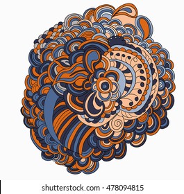 Colored lined pattern with many details. Hand drawn tracery. Cinco de mayo. Ethnic background.