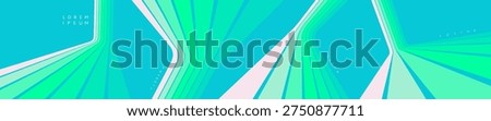 Colored lines. Dynamic ribbons. A steep descent or climb on a racing track. A retro style background. Vector illustration for brochure, poster, cover, card, presentation, flyer or banner.