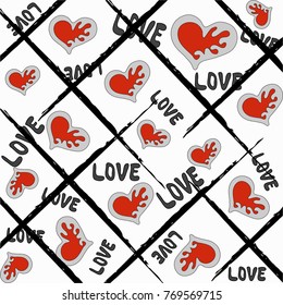 colored lines and hearts on a white background valentine's day