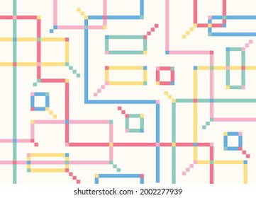 Farbige Linien verflochten miteinander. Einfache Mustervorlage für das Design.