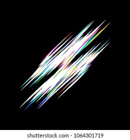 colored lines on a black background
