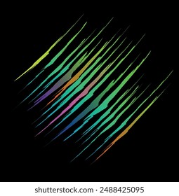 colored lines on a black background, abstraction