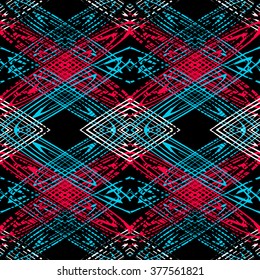 colored lines on a black background seamless pattern