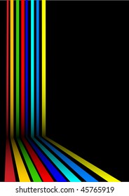 colored lines on a black background