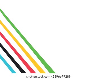 Colored lines on a white background. Simple background