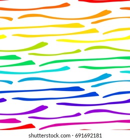 Colored lines on a white background. Hand drawn seamless pattern, vector illustration