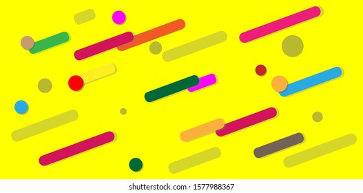 Colored lines on a yellow background. Lines.Colors.Vector illustration.Stock illustration.