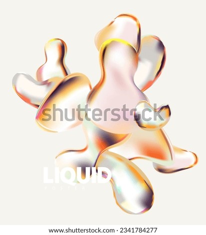 Colored liquid bubbles. Abstract art meta balls spheres.