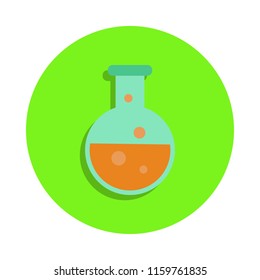 colored liquid in vitro in green badge icon. Element of science and laboratory for mobile concept and web apps. Detailed liquid in vitro icon