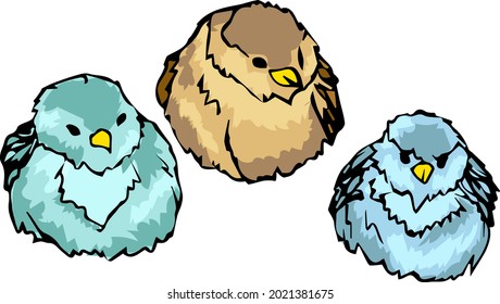 Colored little birds element design
