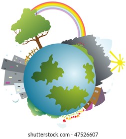 Colored little planet Earth