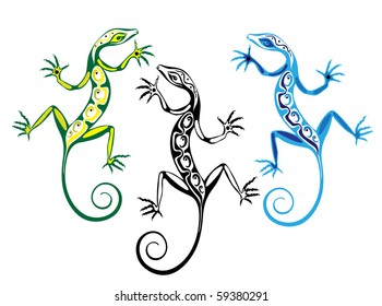 colored lizards