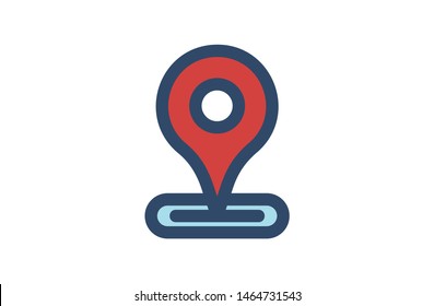 Colored location icon. android app icons filled line, Symbol, logo illustration. Pixel perfect. modern design, vector