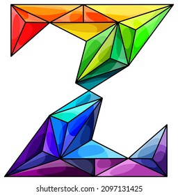Logo de color. Una carta con un contorno. Baraja triangular de color. Imitación. Pegatinas.