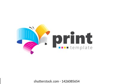 Colored logo print abstract butterfly colorful flyer paper